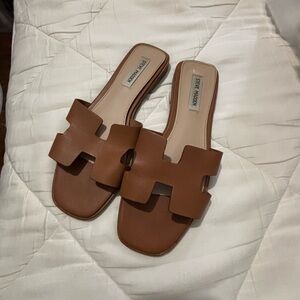 Steve Madden Tan Slide Sandals